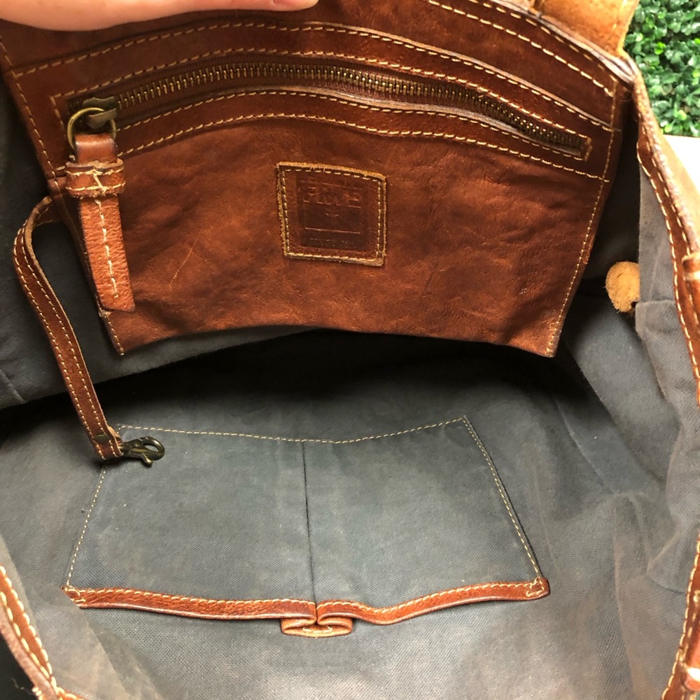 Frye Leather Tote Bag with Front Pockets - Picture 9 of 13